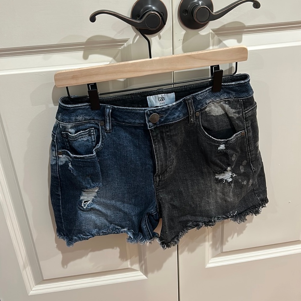 Cute half blue half black jean shorts. Size 2